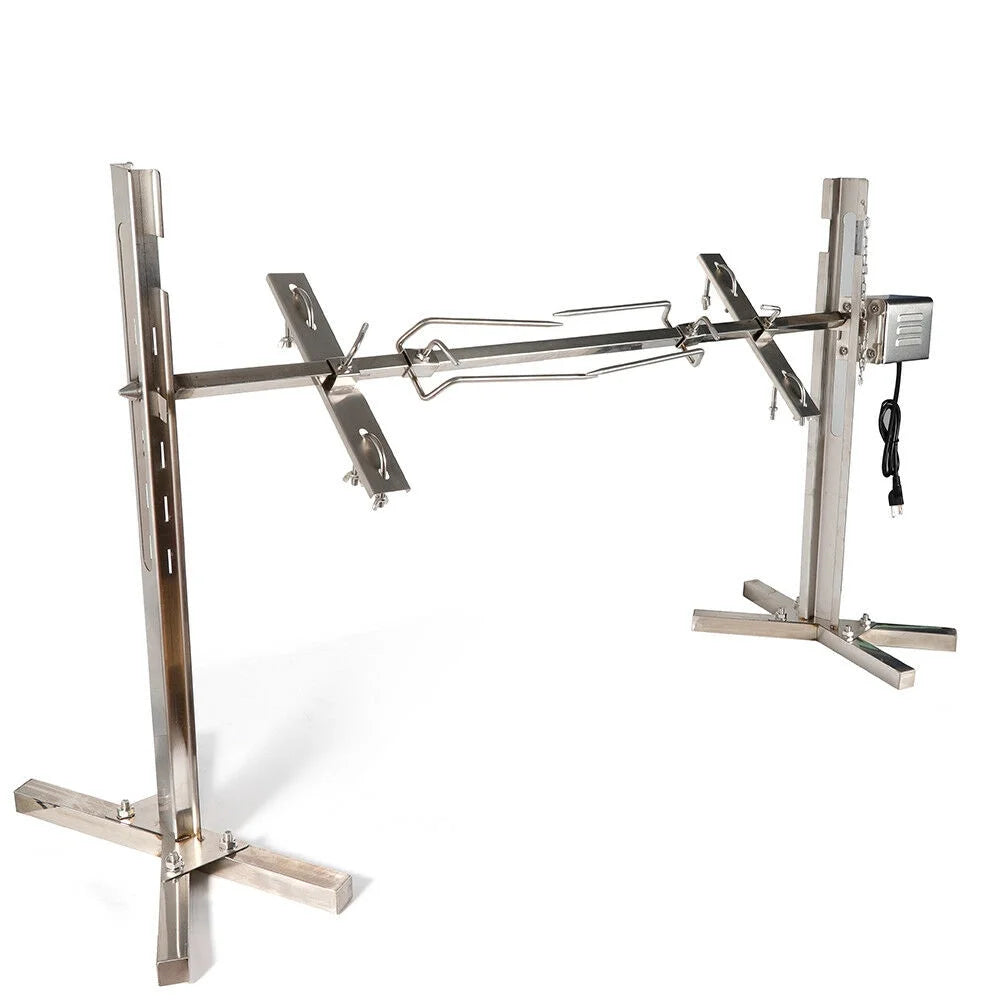 53" Stainless Grill BBQ Rotisserie Roaster Outdoor Cooking Support Rod + Motor S600570