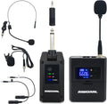 UHF Wireless Microphone System with Lavalier Mic, Headset Mic, Handheld Mic Transmitter & Receiver B195