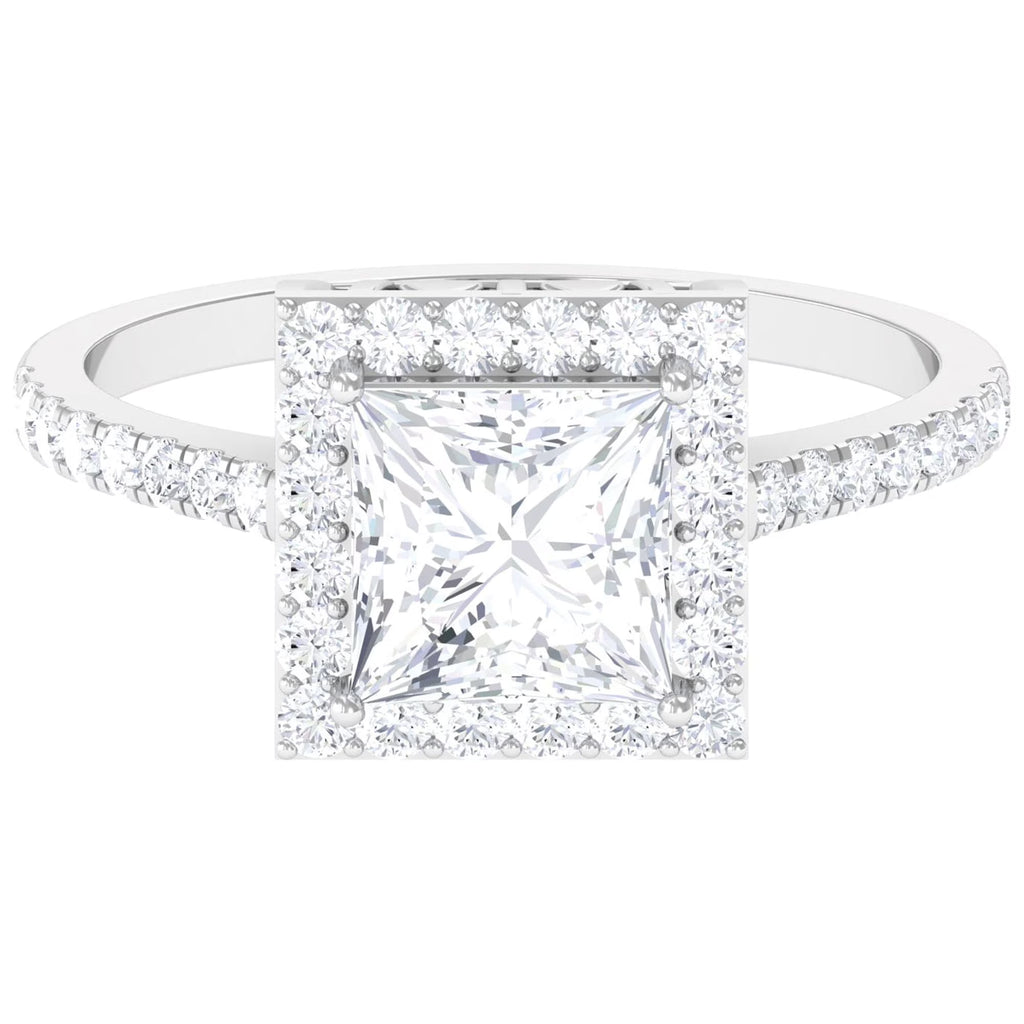 14K White Gold Moissanite Engagement Ring US 9.00 N93743