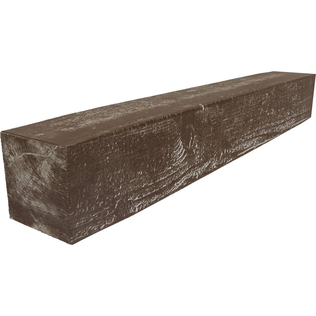 Rough Sawn Faux Wood Fireplace Mantel, Vintage Mahogany J2220