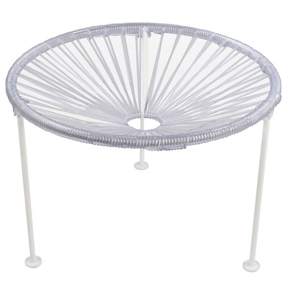 Clear Table with White Frame V177586