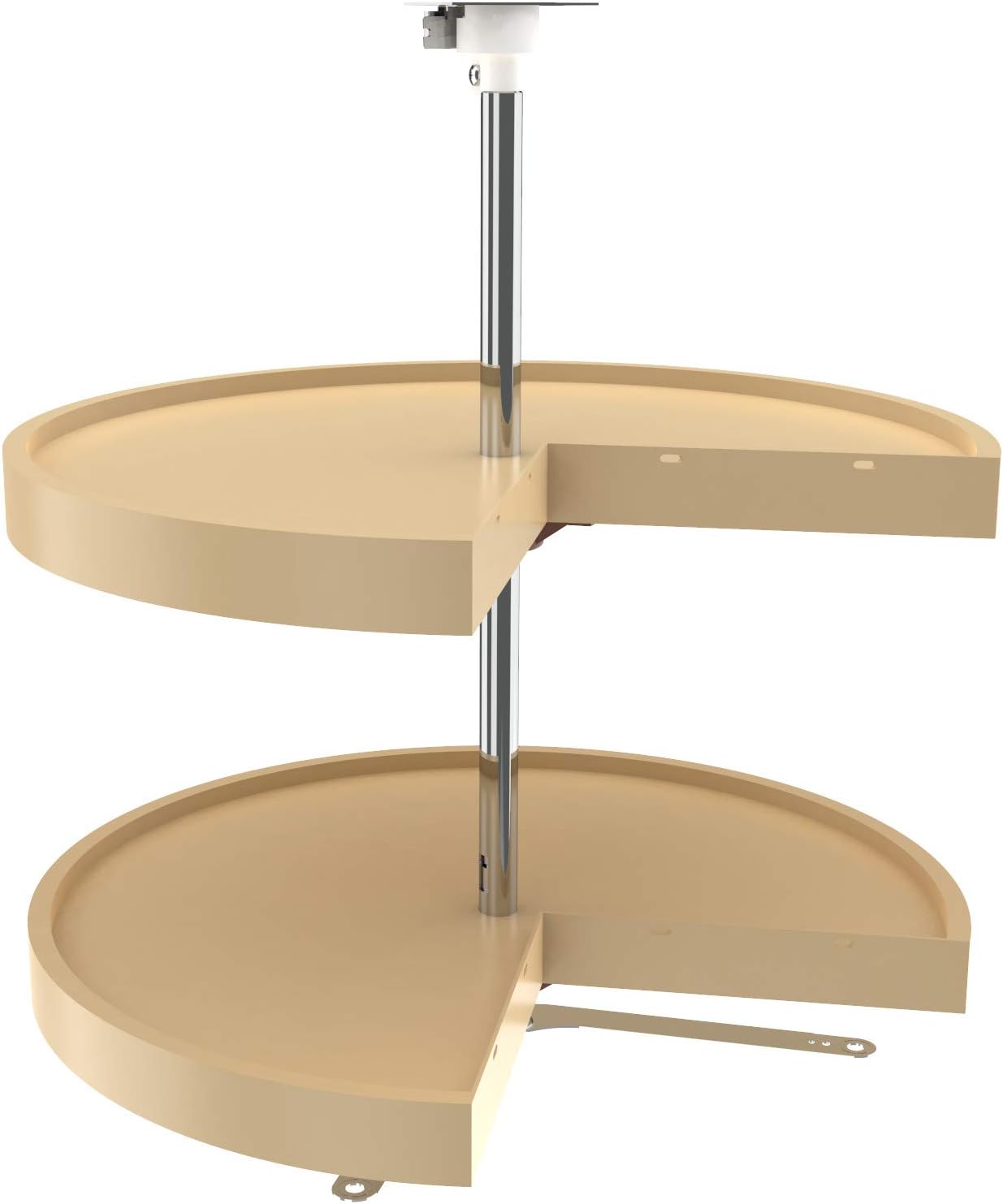 Almond Polymer Pie-Cut Cabinet Lazy Susan 2-Shelf E742