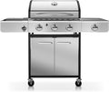 Stainless Steel 3-Burner Propane Gas Grill with Side Burner E65345