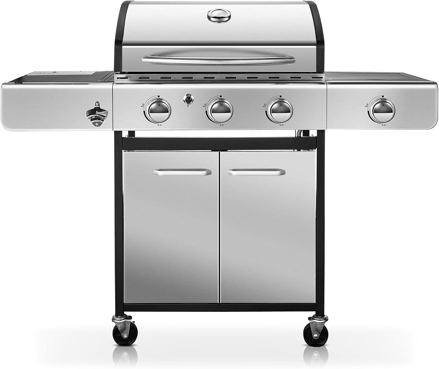 Stainless Steel 3-Burner Propane Gas Grill with Side Burner E65345
