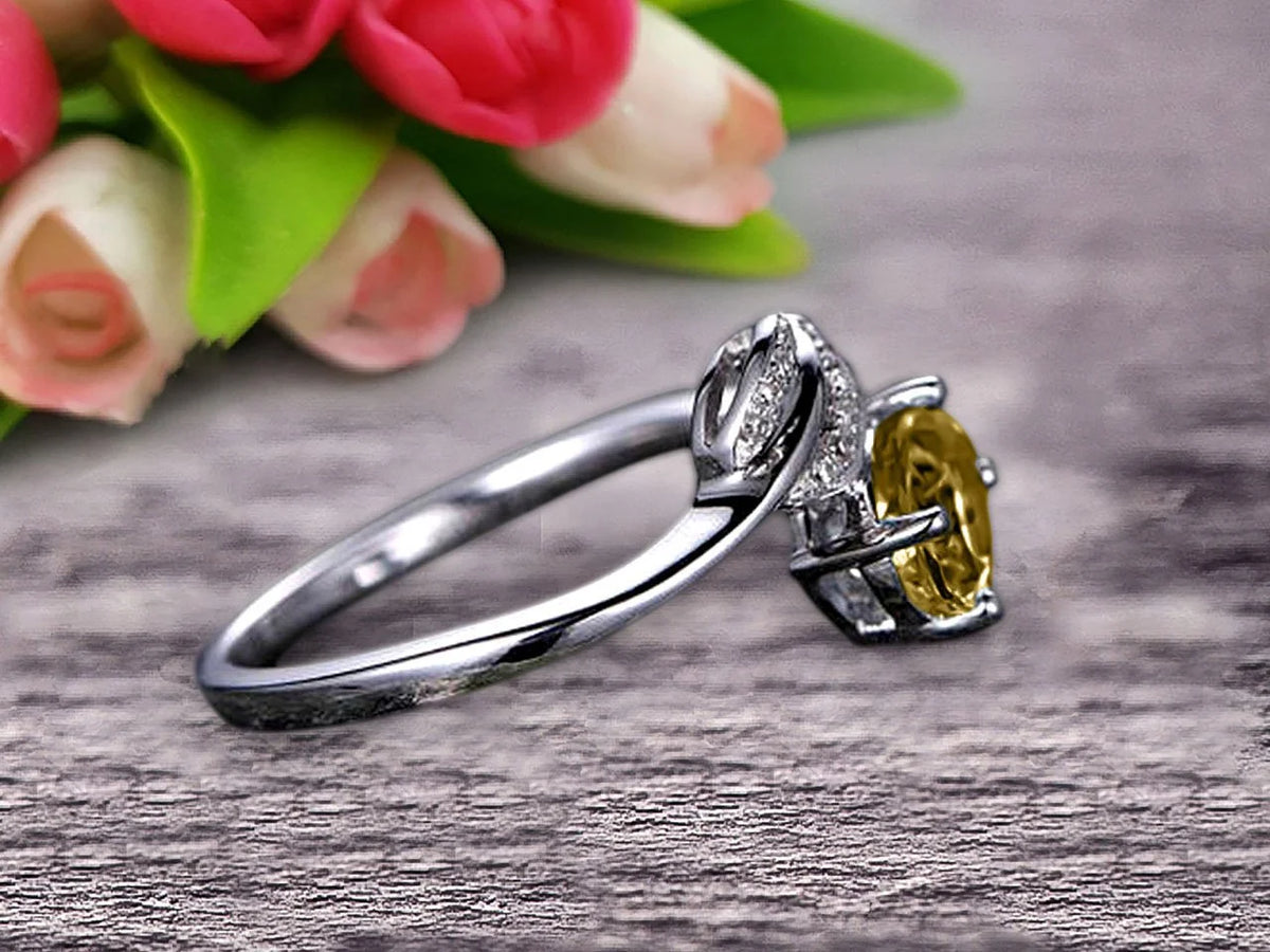 10k White Gold Moissanite Engagement Ring O2482