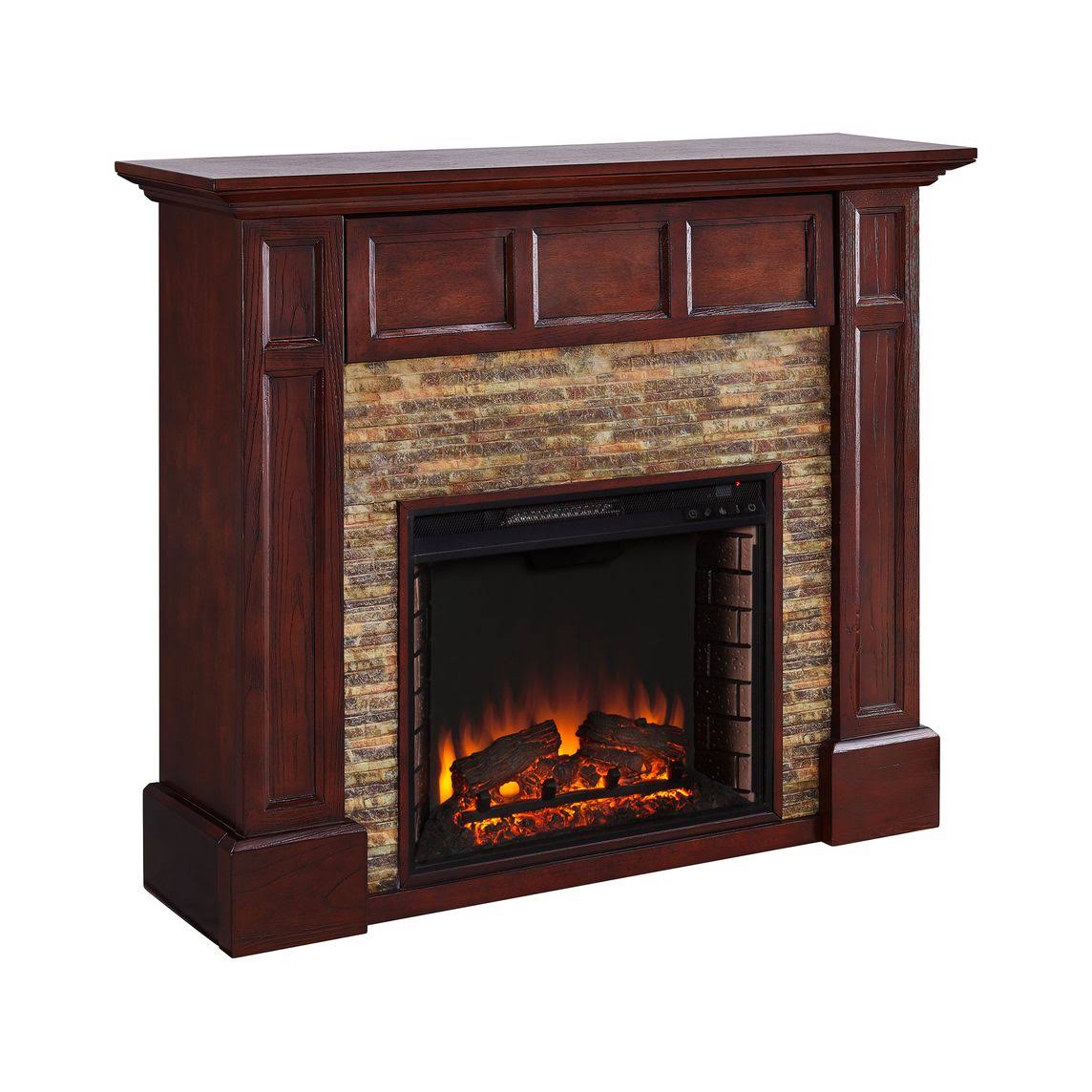 Faux Stone Media Fireplace L817