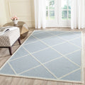 Geometric Diamonds Wool Area Rug, Light Blue/Ivory, 5' x 8' U551186