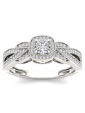 10k White Gold Halo Engagement Ring L684747