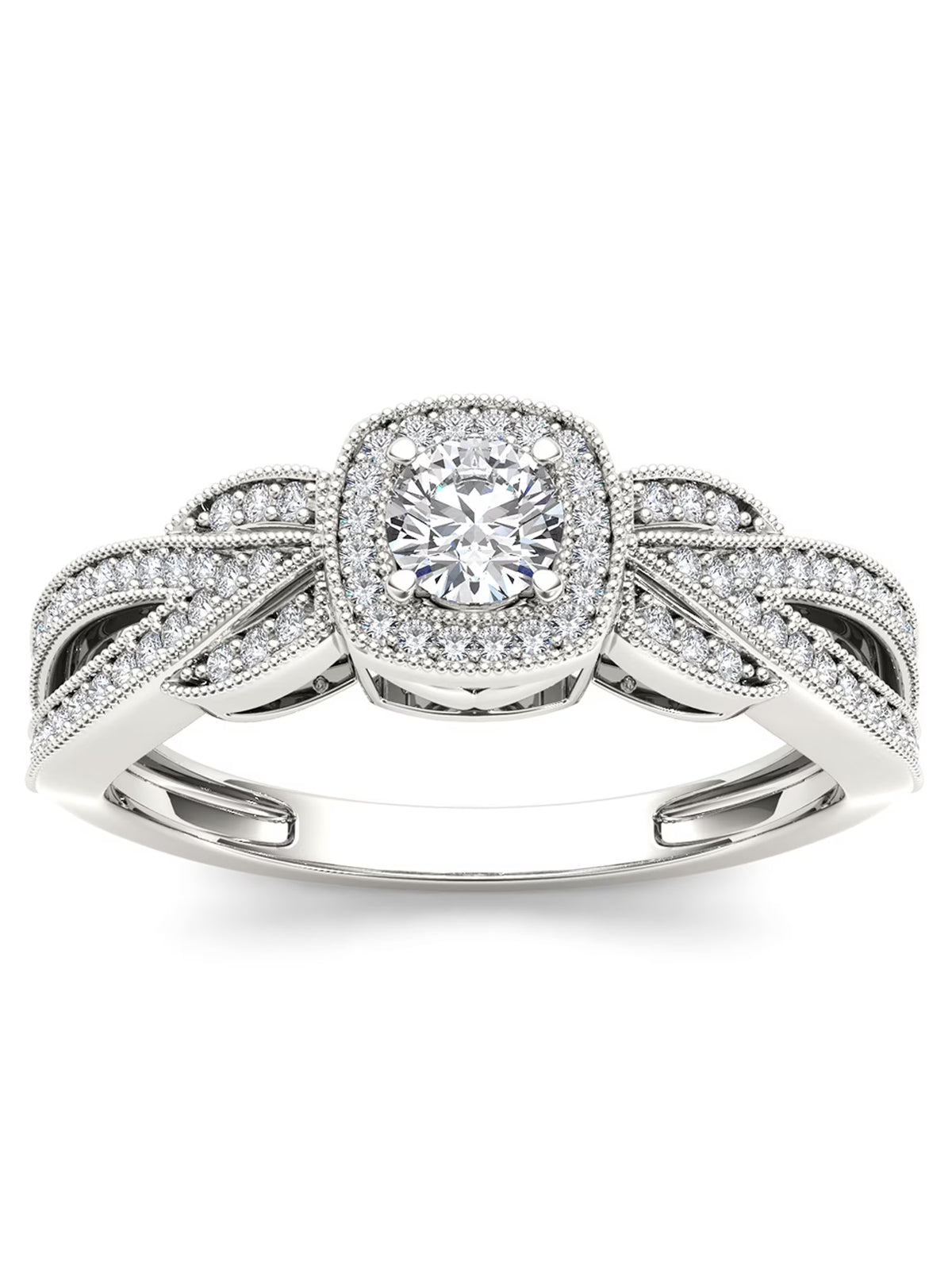 10k White Gold Halo Engagement Ring L684747