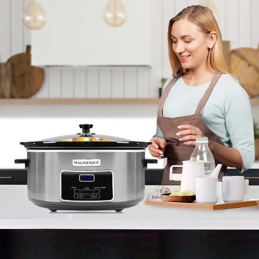 7-Quart Programmable Slow Cooker With Keep Warm Setting, Digital Timer Q357458
