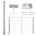 36x3/8x2 Stainless Steel Brushed Pre-Drilled Cable Railing Post H734151