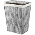 Grey Canvas Hamper with Lid L880664