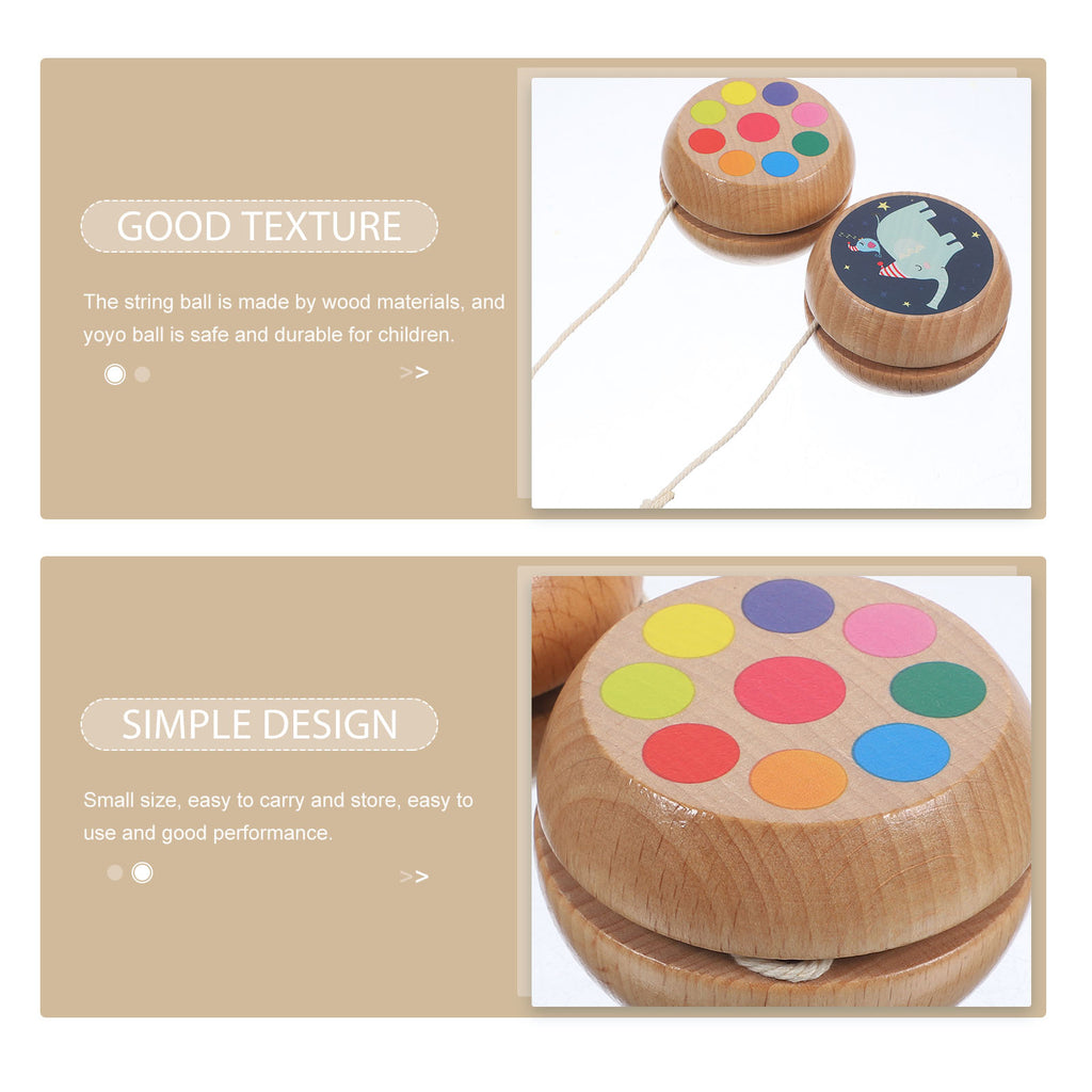 2 Pcs Classic Wood Yoyo Q368433