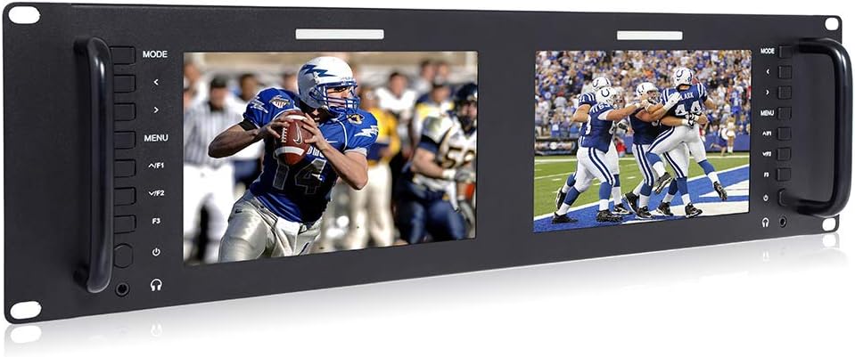 Dual 7 Inch 3RU Broadcast SDI Rack Mount Monitor IPS 1280x800 HD LCD Screen C113973