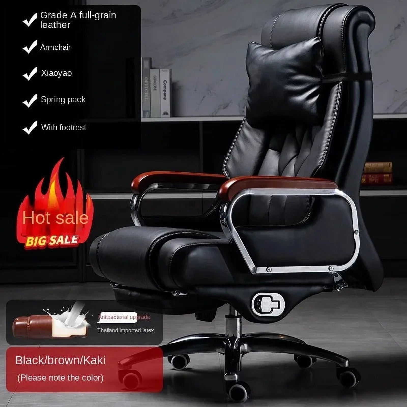 Leather Swivel Recliner Office Chair X40484