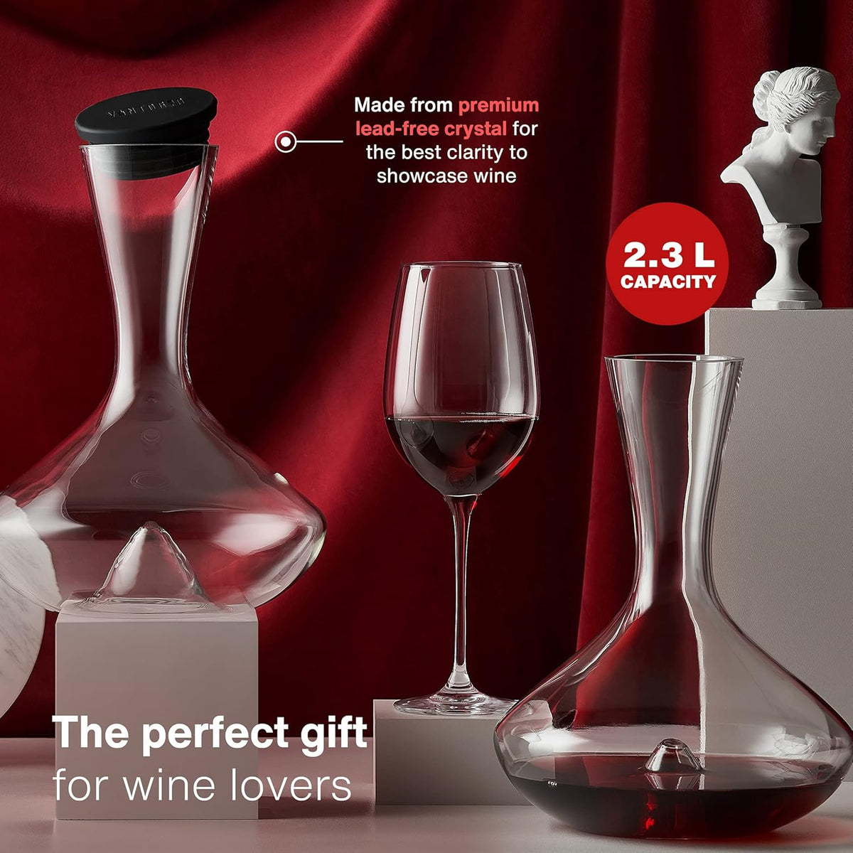 Wine Decanter with Silicone Stopper Lid Pack of 2 I92475