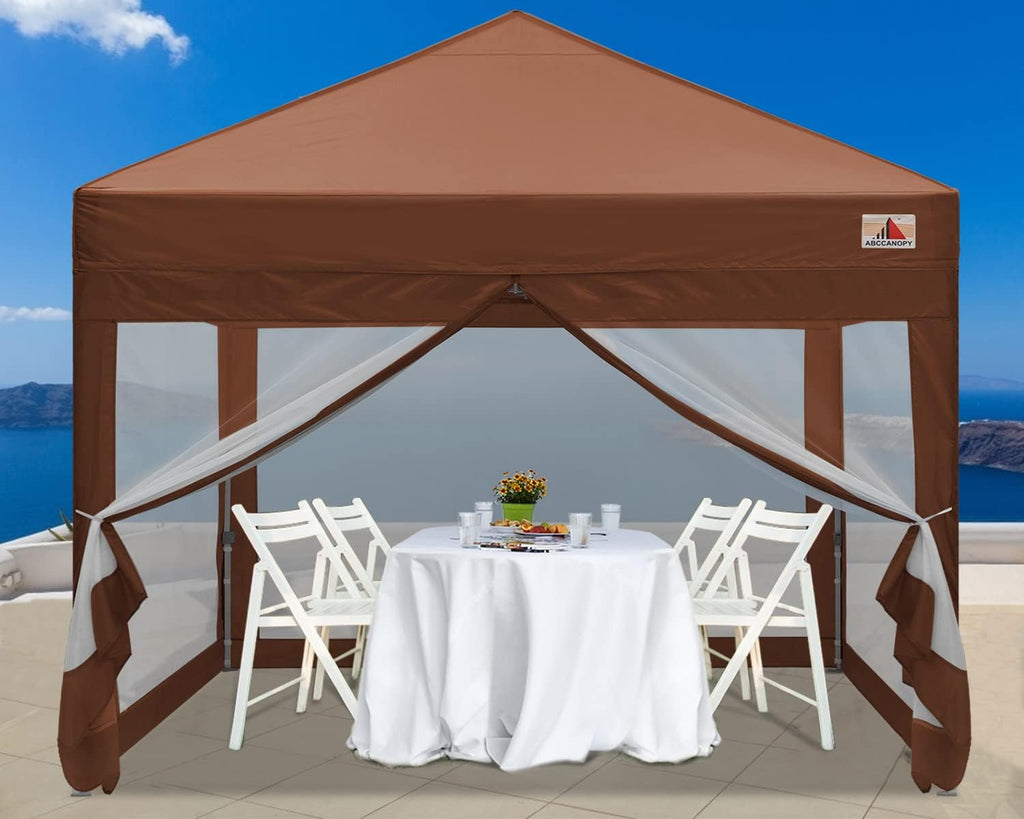 10x10 Pop up Canopy Tent with Mesh Walls and Carry Bag M647203