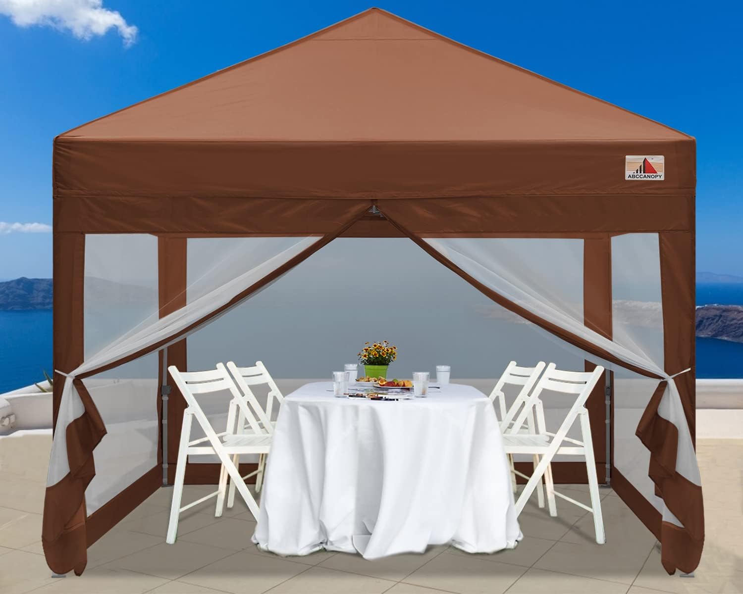 10x10 Pop up Canopy Tent with Mesh Walls and Carry Bag M647203