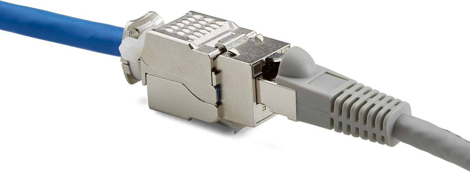 Cat6 Toolless Shielded Keystone Jack, RJ45 Female, 12 Pack Z211192