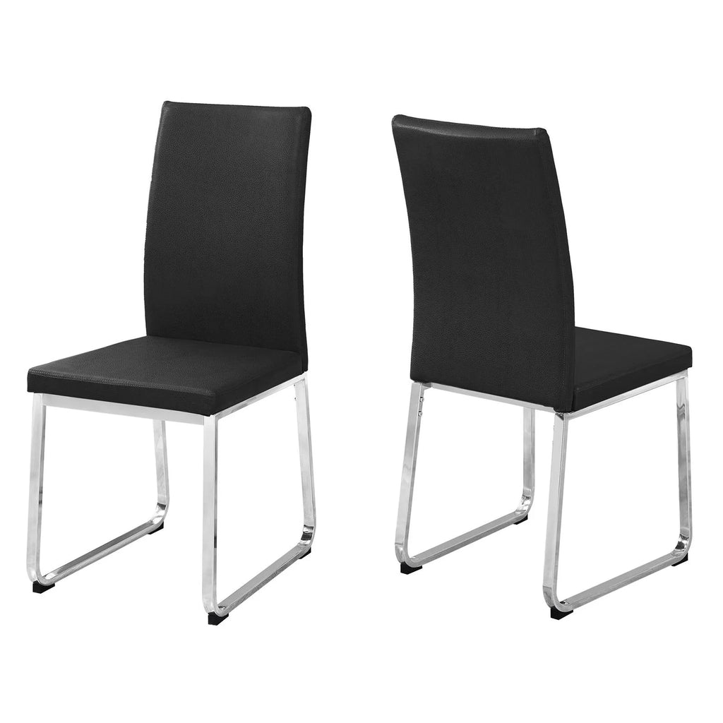 Set Of 2 Upholstered Pu Leather Dining Chairs J41958