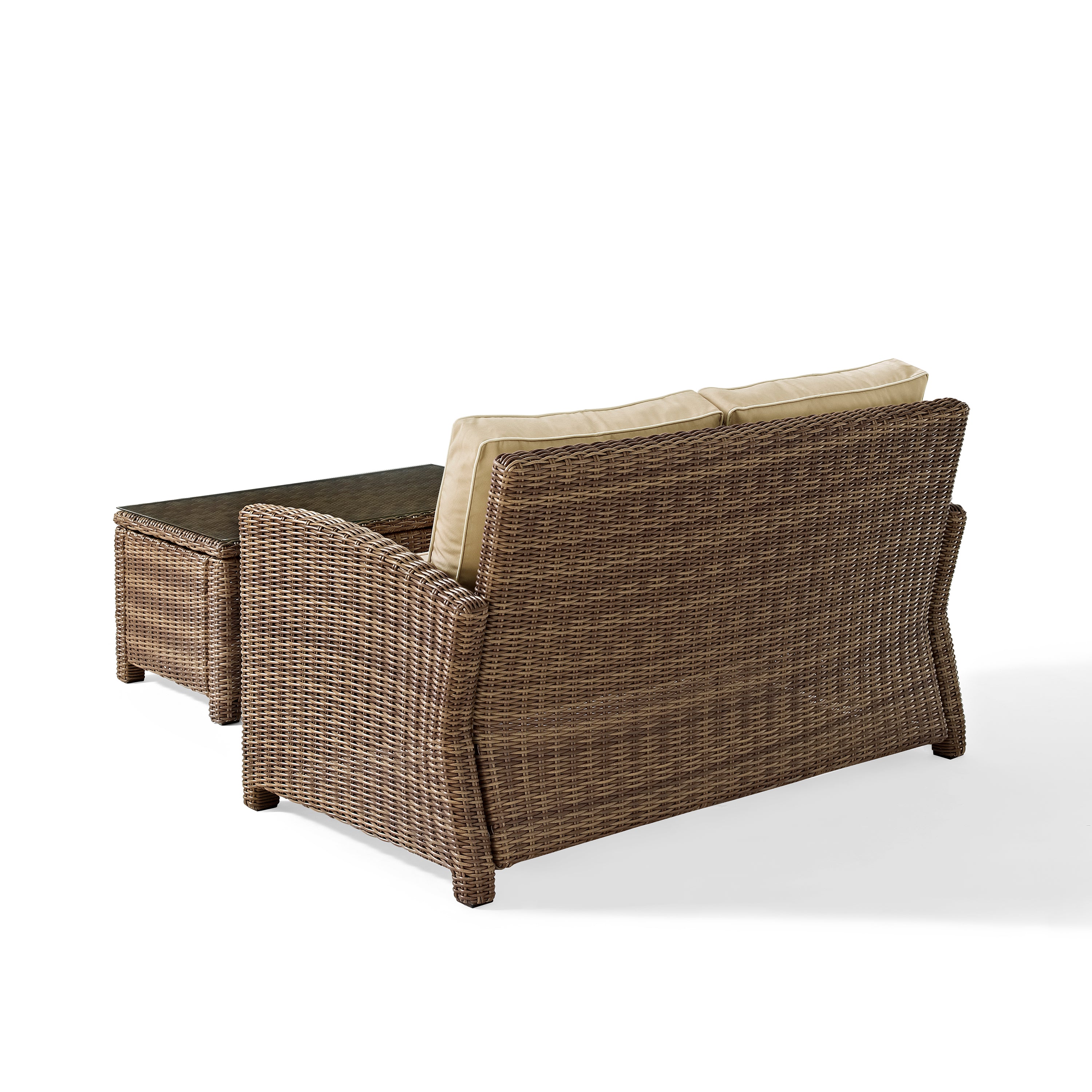 2 Piece Fabric Patio Sofa Set in Brown and Sand R88846