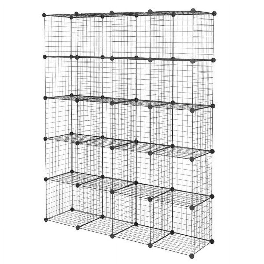 20-Cube Metal Grid Storage Shelves Organizer Bookcase S887736