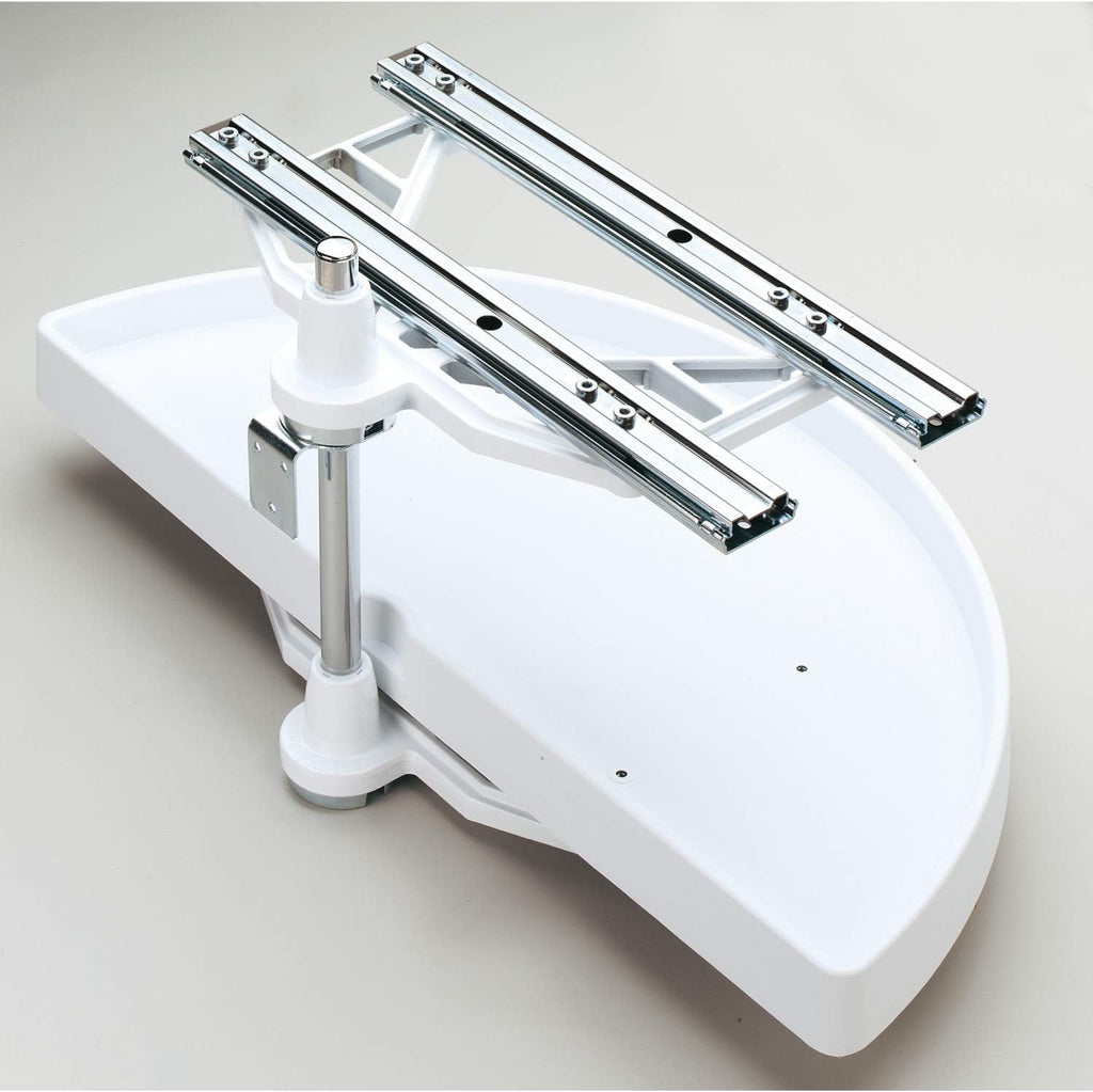 White 31-Inch Polymer 2-Tier Lazy Susan Kitchen Cabinet Organizer K429695