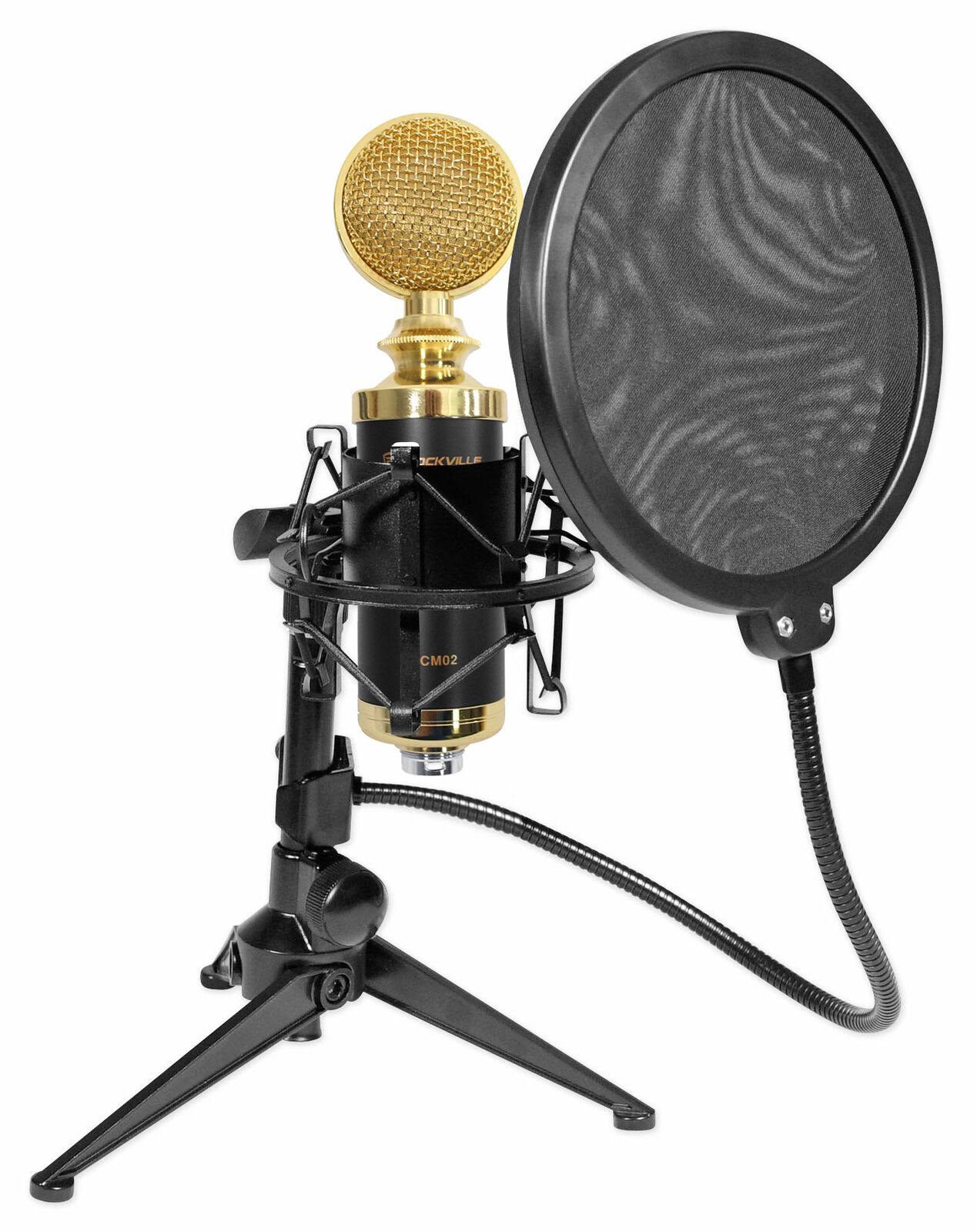 Podcast Studio Microphone with Shockmount, Stand, Pop Filter U780828