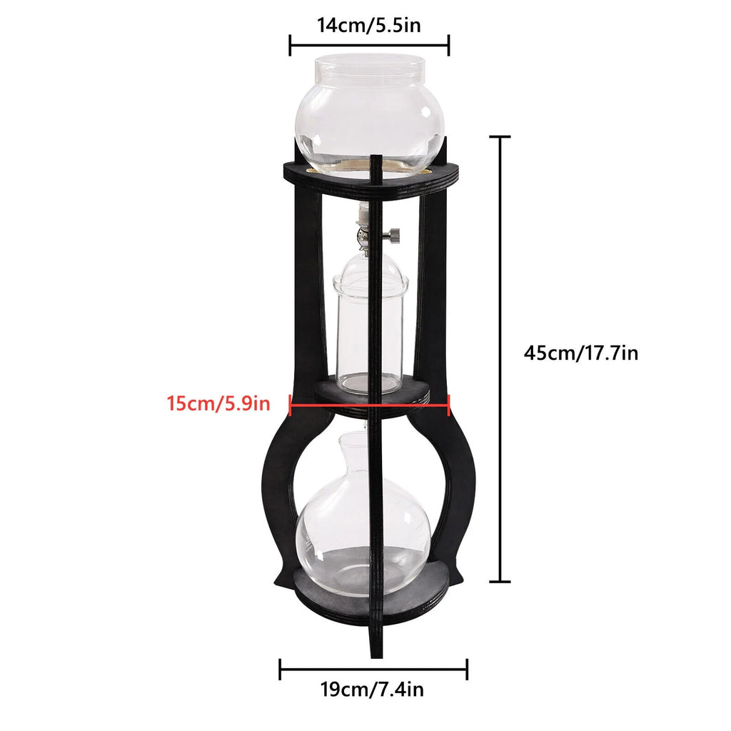 600ml Retro Manual Coffee Dripper Cold Brew Drip Tower Coffee Maker 6-8 Cup Gray W975