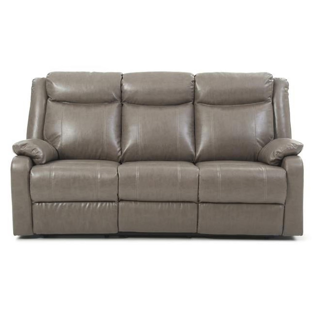 Gray Faux Leather 3-Seater Reclining Sofa L873415