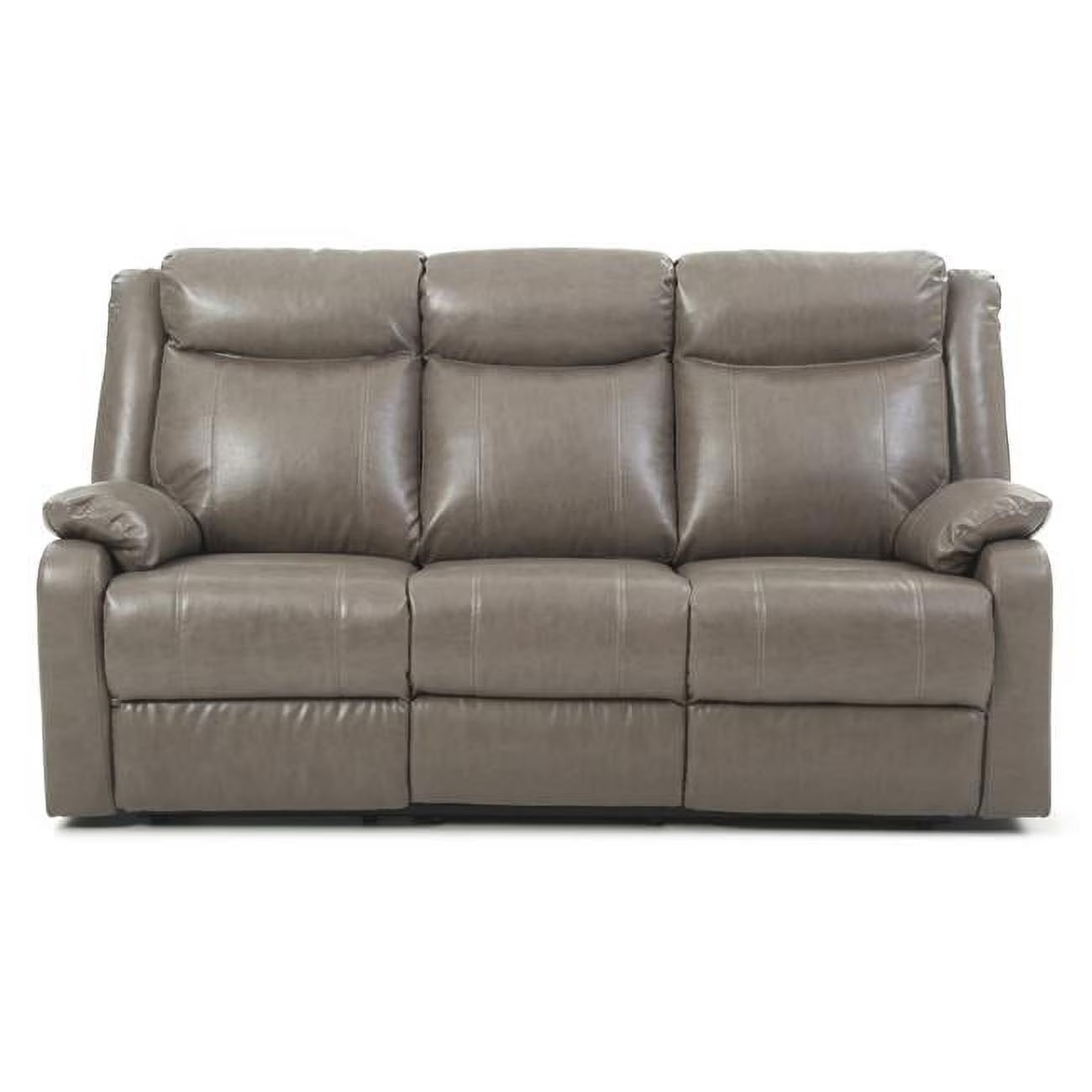Gray Faux Leather 3-Seater Reclining Sofa L873415