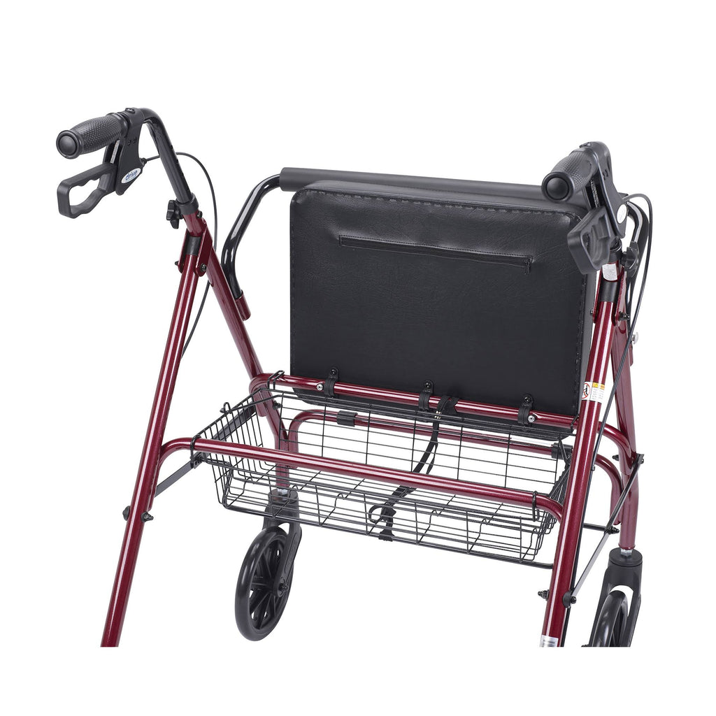 Heavy Duty Bariatric Rollator with Large Seat Red O640640