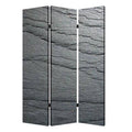 3 Panel Canvas and Metal Frame Room Divider, Slate Gray C273