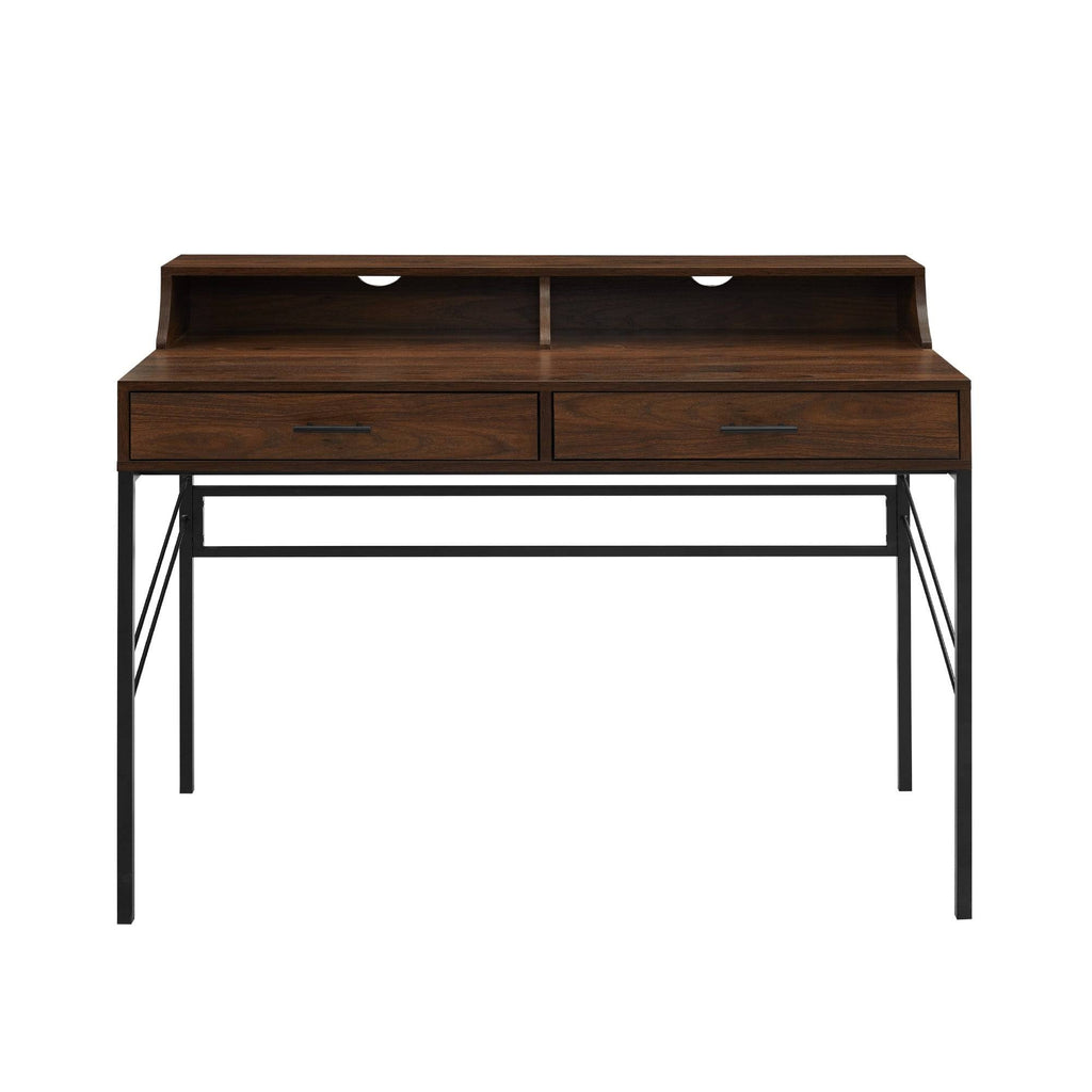 2-Drawer Desk and Hutch - Cerused Ash C95884