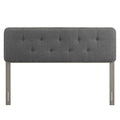 Tufted Wood Queen Headboard in Grey/Charcoal C34610