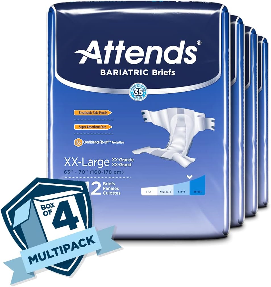 XX-Large Unisex Bariatric Briefs, 48 Count Pack of 2 V88791