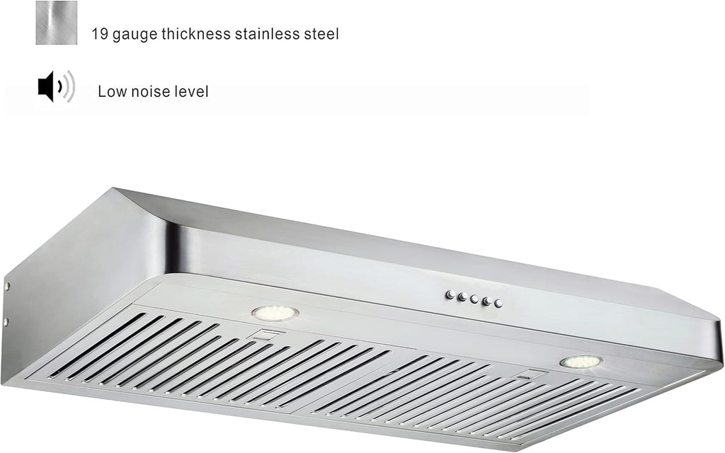 30 Inch Under Cabinet Range Hood, Stainless Steel, 400 CFM O87745