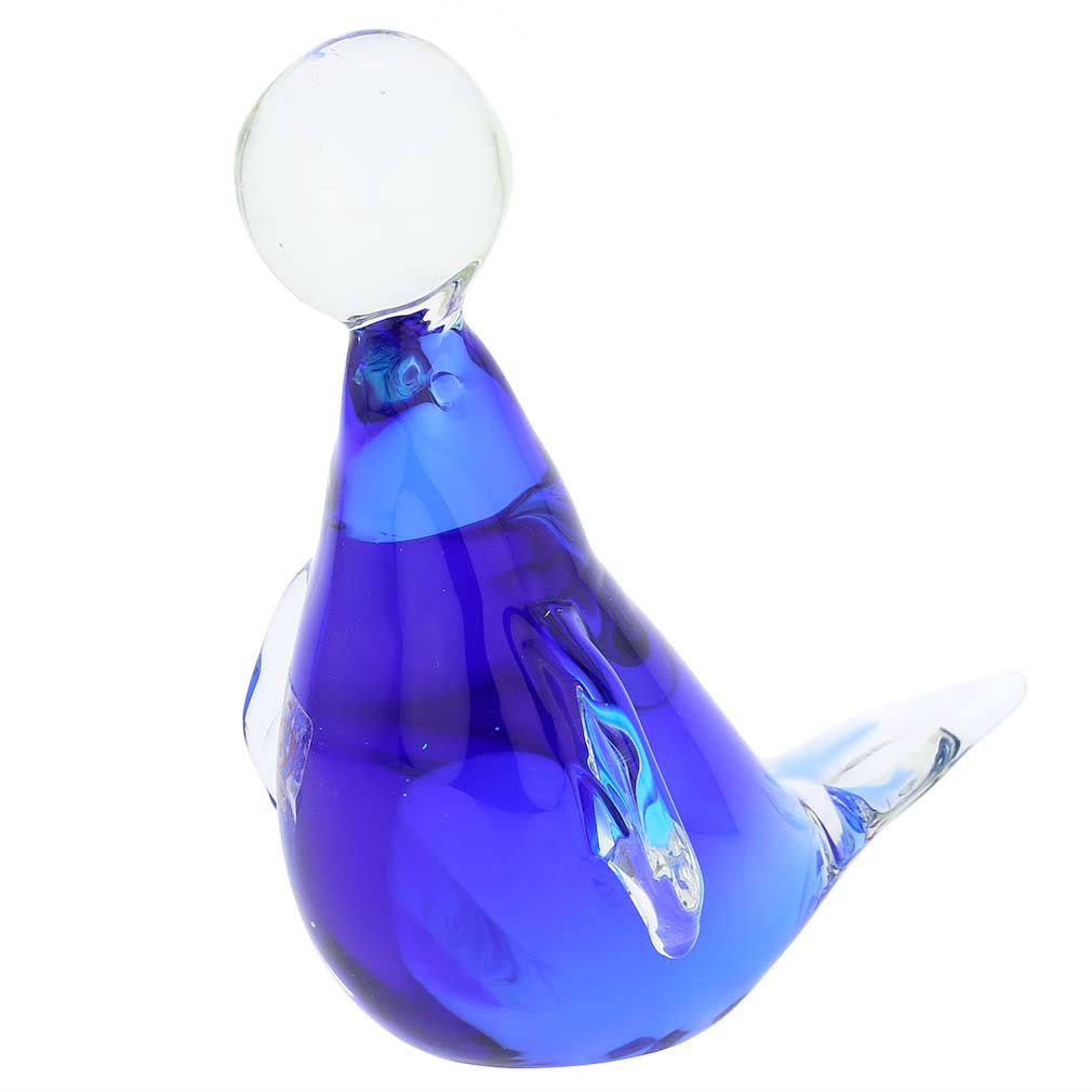 Aqua Blue Murano Glass Seal B3418