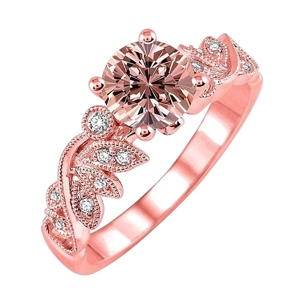 10k Rose Gold Morganite and Diamond Flower Engagement Ring J6988