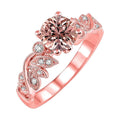 10k Rose Gold Morganite and Diamond Flower Engagement Ring J6988
