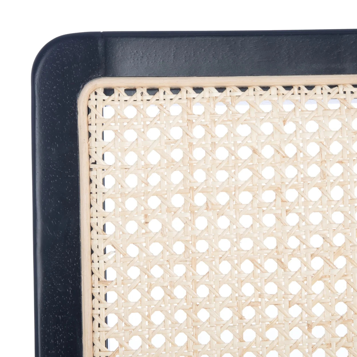 Rattan Dining Chair, Black/Natural, Set of 2 B782