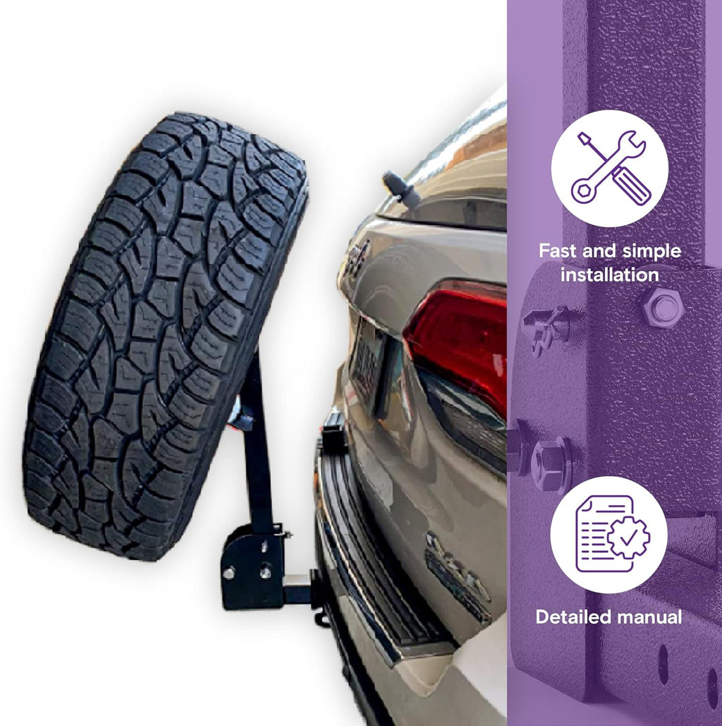 Foldable Trailer Hitch Tire Carrier for 2-inch Receiver N303266