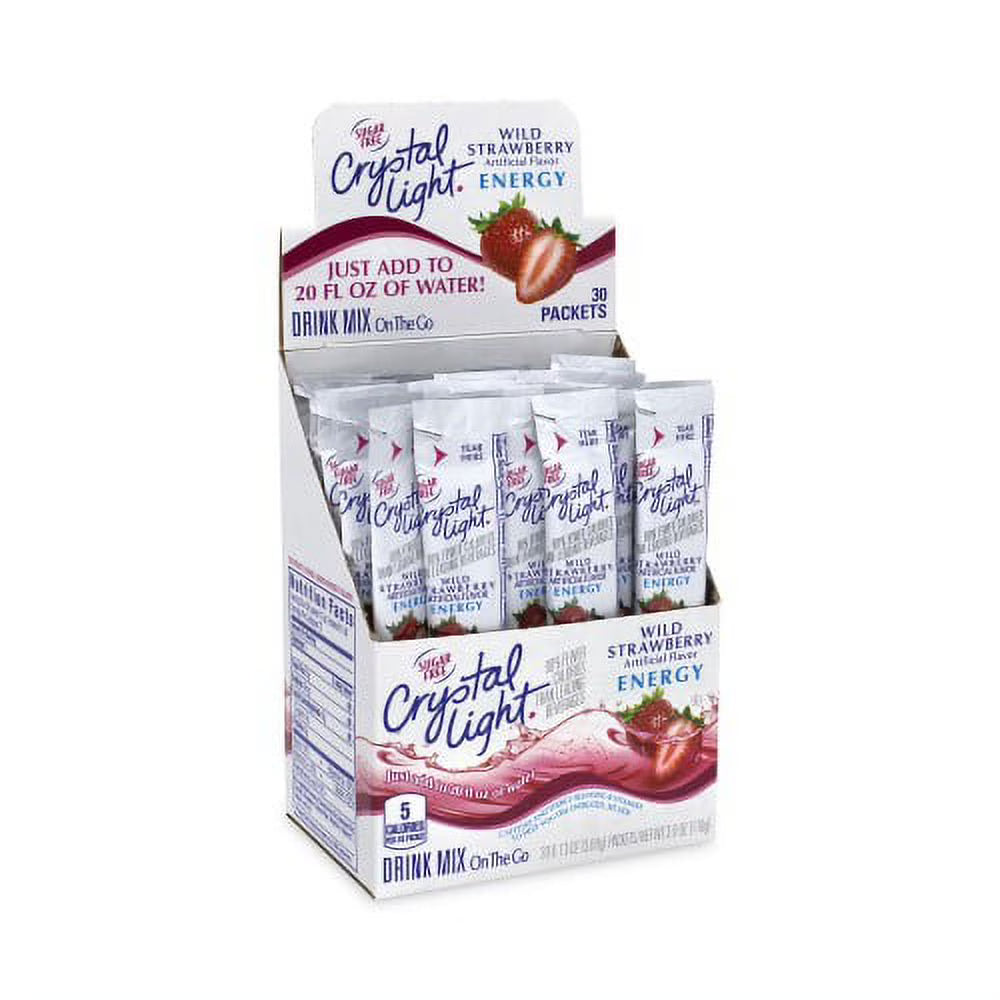 Sugar-Free Wild Strawberry Energy Drink Mix, 0.12oz Single-Serving, 30/Pk F4647