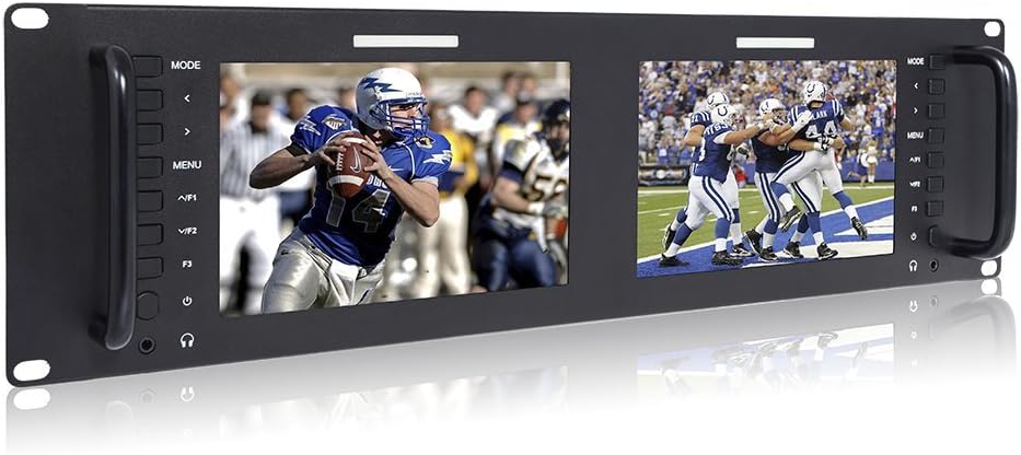 Dual 7 Inch 3RU Broadcast SDI Rack Mount Monitor IPS 1280x800 HD LCD Screen C113973