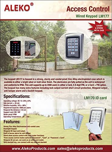 12/24V Universal Wired Metal Alloy Waterproof Keypad with Backlight D16407
