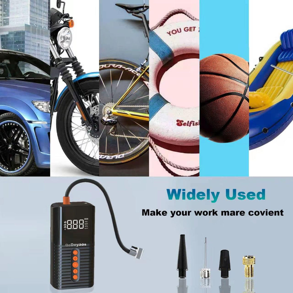Cordless Tire Inflator Portable Air Compressor Pump with 6000mAh Battery LED Light H395941