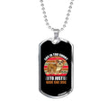 Stainless Steel or 18k Gold Bulldog Necklace Dog Tag 24" Chain H556302