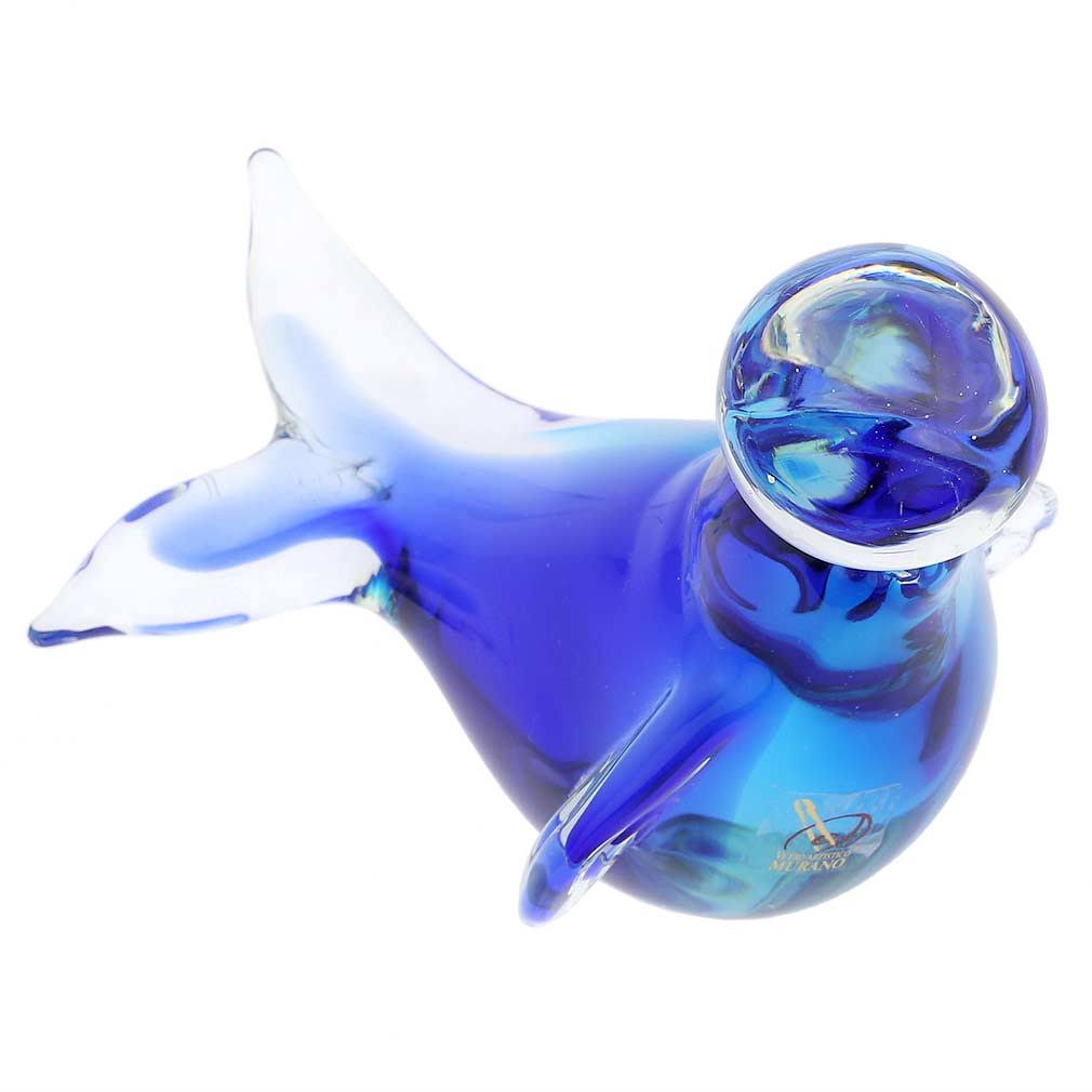 Aqua Blue Murano Glass Seal B3418