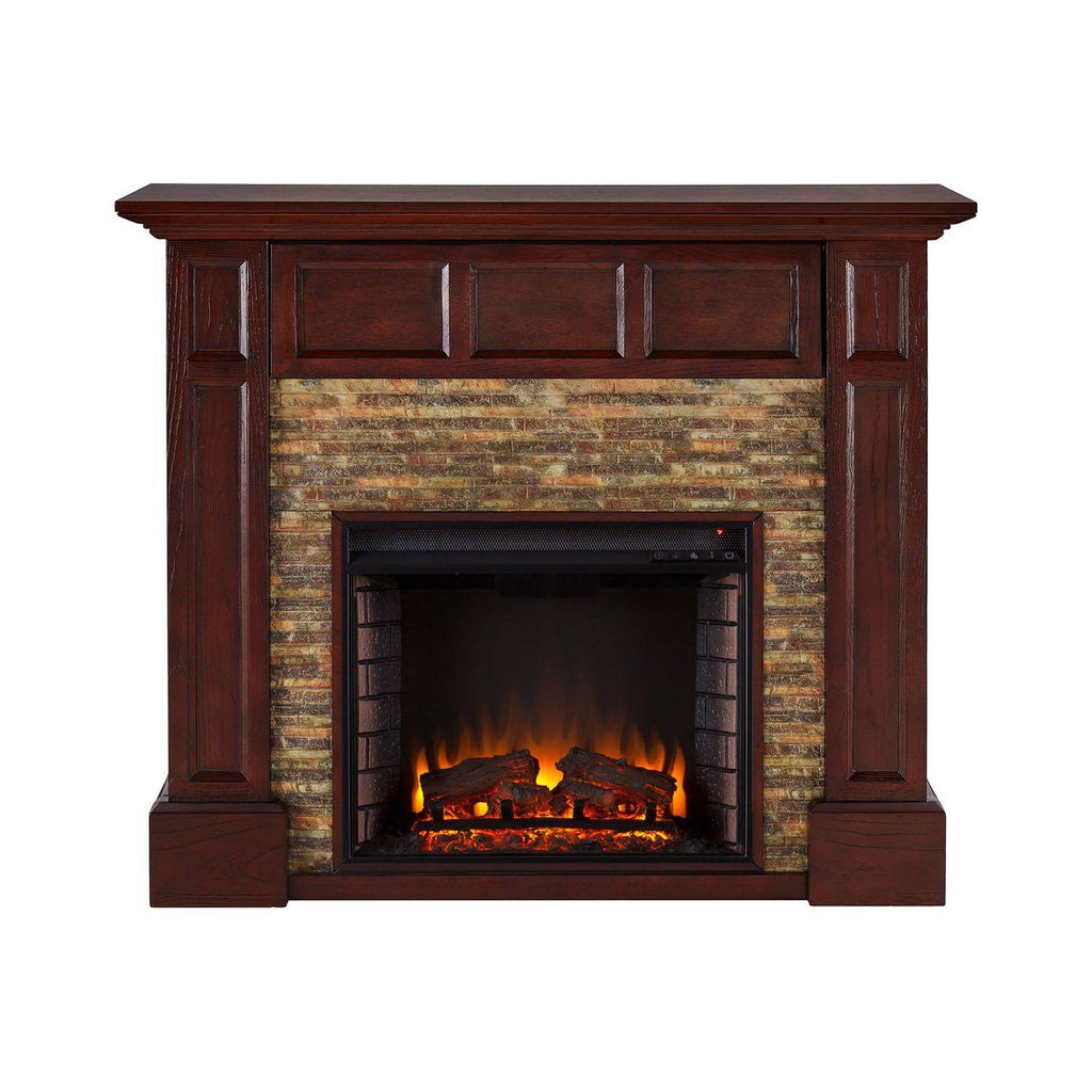 Faux Stone Media Fireplace L817