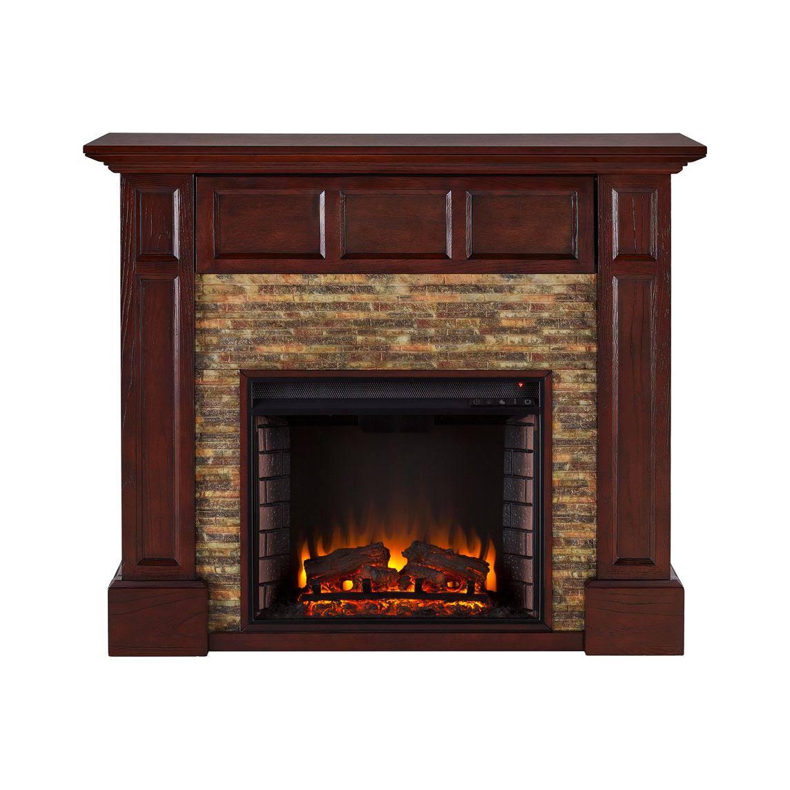 Faux Stone Media Fireplace L817